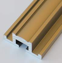Aluminum Extrusion With Satin Gold Finish for Glass Front Niches